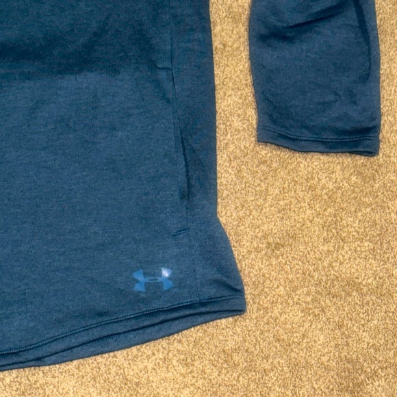 EUC Men’s Under Armour Petrol Blue Tech Terry Hoodie 1327405 Size XXL - Picture 4 of 12